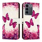 For vivo V27e 4G Global / T2 4G Global 3D Painting Horizontal Flip Leather Phone Case(Rose Butterfly) - 2