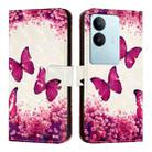 For vivo V29 5G Global / V29 Pro 3D Painting Horizontal Flip Leather Phone Case(Rose Butterfly) - 2