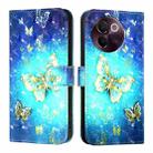 For vivo V30e Global 3D Painting Horizontal Flip Leather Phone Case(Golden Butterfly) - 2