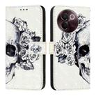 For vivo V30e Global 3D Painting Horizontal Flip Leather Phone Case(Skull) - 2