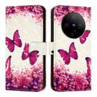 For vivo X100 Pro 3D Painting Horizontal Flip Leather Phone Case(Rose Butterfly) - 2