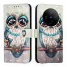 For vivo X100 Pro 3D Painting Horizontal Flip Leather Phone Case(Grey Owl) - 2