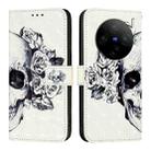 For vivo X100s 3D Painting Horizontal Flip Leather Phone Case(Skull) - 2