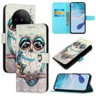 For vivo X100s 3D Painting Horizontal Flip Leather Phone Case(Grey Owl) - 1