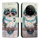 For vivo X100s 3D Painting Horizontal Flip Leather Phone Case(Grey Owl) - 2