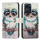 For vivo Y02s / Y16 / Y35 5G 3D Painting Horizontal Flip Leather Phone Case(Grey Owl) - 2