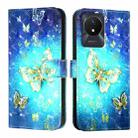 For vivo Y02 / Y02A / Y02t / Y11 2023 3D Painting Horizontal Flip Leather Phone Case(Golden Butterfly) - 2