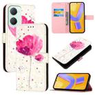 For vivo Y03 Global 3D Painting Horizontal Flip Leather Phone Case(Flower) - 1