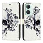 For vivo Y03 Global 3D Painting Horizontal Flip Leather Phone Case(Skull) - 2