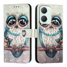 For vivo Y03 Global 3D Painting Horizontal Flip Leather Phone Case(Grey Owl) - 2