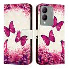 For vivo Y17s 4G Global / 5G India 3D Painting Horizontal Flip Leather Phone Case(Rose Butterfly) - 2