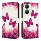 For vivo Y27 4G Global 3D Painting Horizontal Flip Leather Phone Case(Rose Butterfly) - 2