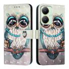 For vivo Y27 4G Global 3D Painting Horizontal Flip Leather Phone Case(Grey Owl) - 2