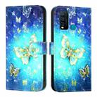 For vivo Y30 4G Global 3D Painting Horizontal Flip Leather Phone Case(Golden Butterfly) - 2