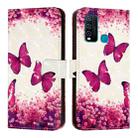 For vivo Y30 4G Global 3D Painting Horizontal Flip Leather Phone Case(Rose Butterfly) - 2