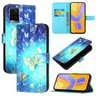 For vivo Y33s 4G Global / Y21 / Y21s / Y21t 3D Painting Horizontal Flip Leather Phone Case(Golden Butterfly) - 1