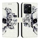 For vivo Y35 4G / Y22 / Y22s / Y77 Global 3D Painting Horizontal Flip Leather Phone Case(Skull) - 2