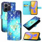 For vivo Y36 4G / 5G Global / Y36 4G India 3D Painting Horizontal Flip Leather Phone Case(Golden Butterfly) - 1