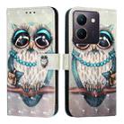 For vivo Y36 4G / 5G Global / Y36 4G India 3D Painting Horizontal Flip Leather Phone Case(Grey Owl) - 2