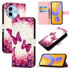 For vivo Y38 3D Painting Horizontal Flip Leather Phone Case(Rose Butterfly) - 1