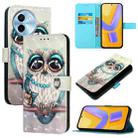 For vivo Y38 3D Painting Horizontal Flip Leather Phone Case(Grey Owl) - 1