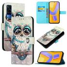 For vivo Y51 2020 India / Y51a 2021 / Y53s 4G 3D Painting Horizontal Flip Leather Phone Case(Grey Owl) - 1