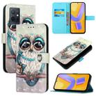 For vivo Y55 5G Global / Y55s 5G 2023 3D Painting Horizontal Flip Leather Phone Case(Grey Owl) - 1