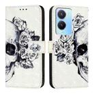 For vivo Y56 / Y16 / Y02s Global 3D Painting Horizontal Flip Leather Phone Case(Skull) - 2