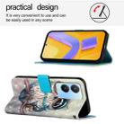 For vivo Y56 / Y16 / Y02s Global 3D Painting Horizontal Flip Leather Phone Case(Grey Owl) - 3