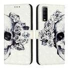 For vivo Y70S 3D Painting Horizontal Flip Leather Phone Case(Skull) - 2
