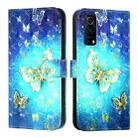 For vivo Y72 5G / iQOO Z3 5G / Y52 5G 3D Painting Horizontal Flip Leather Phone Case(Golden Butterfly) - 2