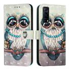 For vivo Y72 5G / iQOO Z3 5G / Y52 5G 3D Painting Horizontal Flip Leather Phone Case(Grey Owl) - 2