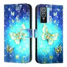 For vivo Y76 5G 3D Painting Horizontal Flip Leather Phone Case(Golden Butterfly) - 2