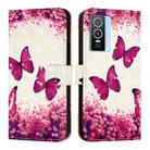 For vivo Y76 5G 3D Painting Horizontal Flip Leather Phone Case(Rose Butterfly) - 2