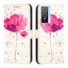 For vivo Y76 5G 3D Painting Horizontal Flip Leather Phone Case(Flower) - 2