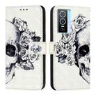 For vivo Y76 5G 3D Painting Horizontal Flip Leather Phone Case(Skull) - 2