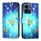 For vivo Y77 5G Global 3D Painting Horizontal Flip Leather Phone Case(Golden Butterfly) - 2