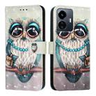 For vivo Y77 5G Global 3D Painting Horizontal Flip Leather Phone Case(Grey Owl) - 2