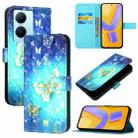 For vivo Y78 Global / Y78+ Global / V29 Lite 3D Painting Horizontal Flip Leather Phone Case(Golden Butterfly) - 1
