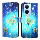 For vivo Y78 Global / Y78+ Global / V29 Lite 3D Painting Horizontal Flip Leather Phone Case(Golden Butterfly) - 2