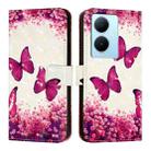 For vivo Y78 Global / Y78+ Global / V29 Lite 3D Painting Horizontal Flip Leather Phone Case(Rose Butterfly) - 2