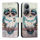 For vivo Y100 5G Global 3D Painting Horizontal Flip Leather Phone Case(Grey Owl) - 2