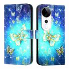 For vivo S19 Pro 3D Painting Horizontal Flip Leather Phone Case(Golden Butterfly) - 2