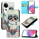 For vivo S19 Pro 3D Painting Horizontal Flip Leather Phone Case(Grey Owl) - 1