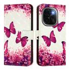 For vivo iQOO Z9s Pro 5G India 3D Painting Horizontal Flip Leather Phone Case(Rose Butterfly) - 2