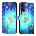 For vivo V40 Lite 5G IDN 3D Painting Horizontal Flip Leather Phone Case(Golden Butterfly) - 2