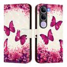 For vivo V40 Lite 5G IDN 3D Painting Horizontal Flip Leather Phone Case(Rose Butterfly) - 2