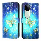 For vivo V40e 5G India 3D Painting Horizontal Flip Leather Phone Case(Golden Butterfly) - 2