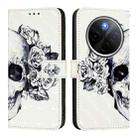 For vivo Y300 Pro 3D Painting Horizontal Flip Leather Phone Case(Skull) - 2