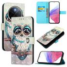 For vivo Y300 Pro 3D Painting Horizontal Flip Leather Phone Case(Grey Owl) - 1